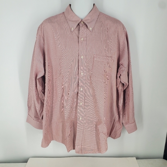 Brooks Brothers Makers Striped Button Down Dress Shirt Long Sleeve Size 17.5 - Picture 5 of 10